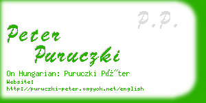 peter puruczki business card